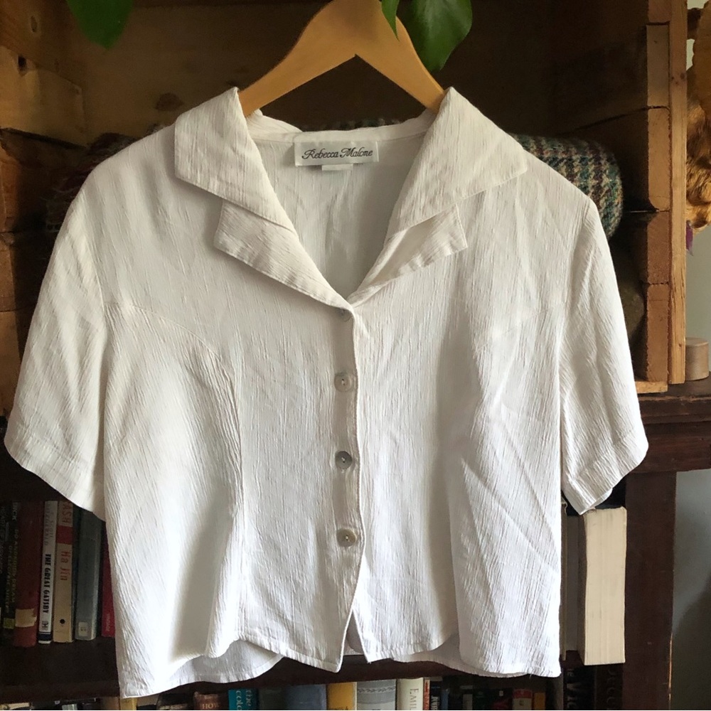 White short sleeve button up